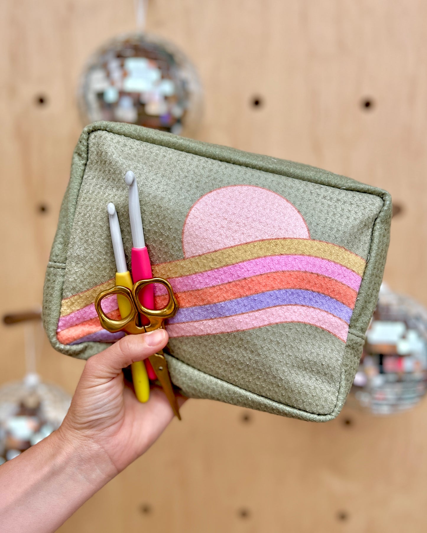Rainbow Sun Square Pouch