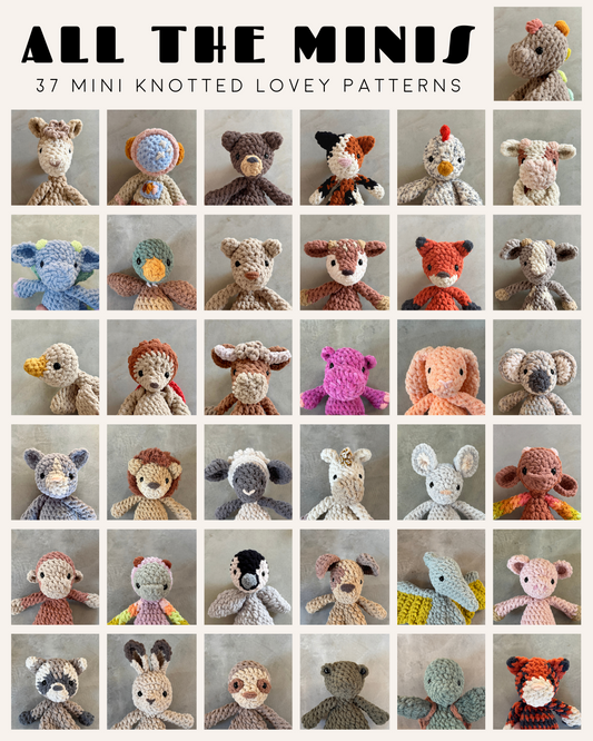 ALL the MINIS Knotted Lovey Patterns MEGA BUNDLE — 37 Patterns