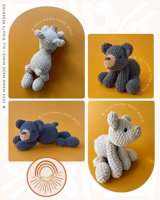 Beam Bear 'Little' Knotted Stuffed Plushie — PATTERN (No sew!)