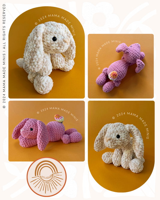 Bunnie Rabbit 'Little' Knotted Stuffed Plushie — PATTERN (No sew!)