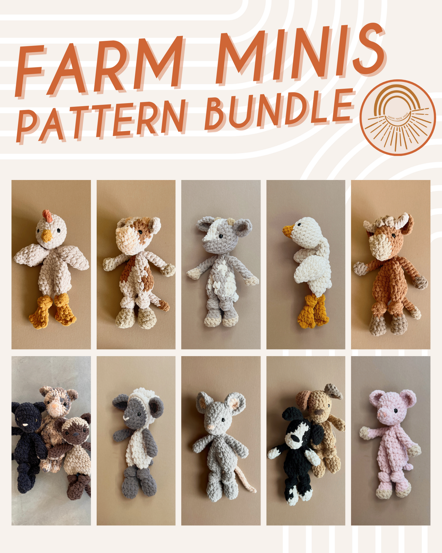 Farm Minis Pattern BUNDLE — 10 Patterns