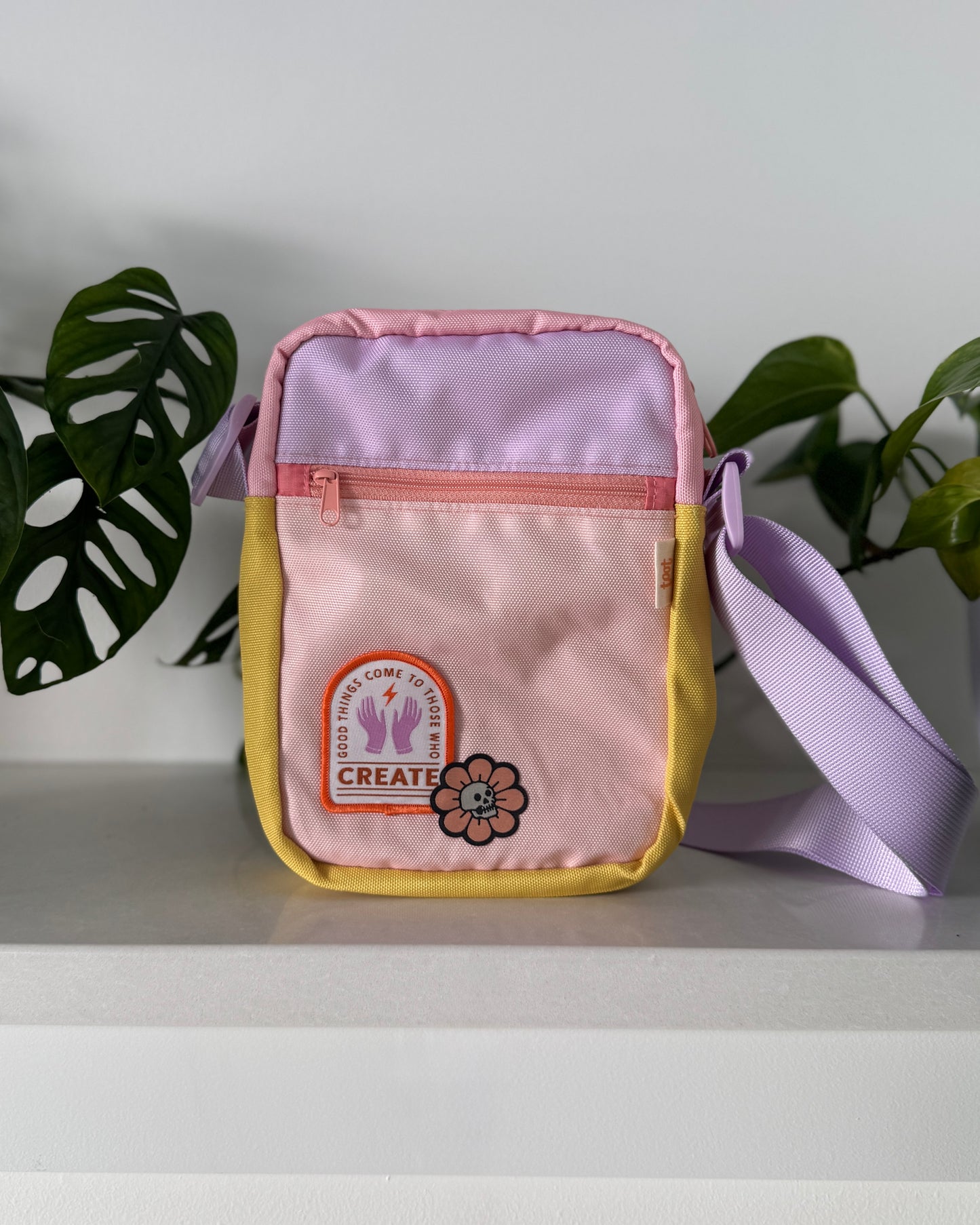 Maker Crossbody Bag + MMM Patches — Peachy Lilac