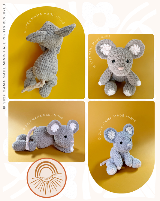 Meadow Mouse 'Little' Knotted Stuffed Plushie — PATTERN (No sew!)
