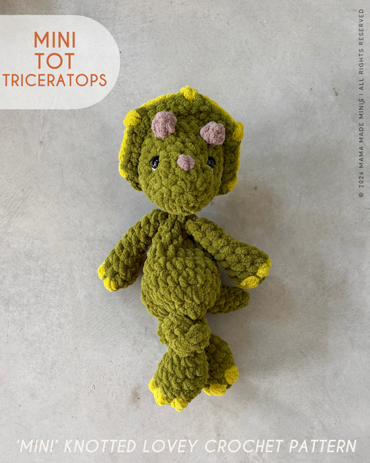 Triceratops Lovers MINI Pattern BUNDLE — 2 Pattern Styles