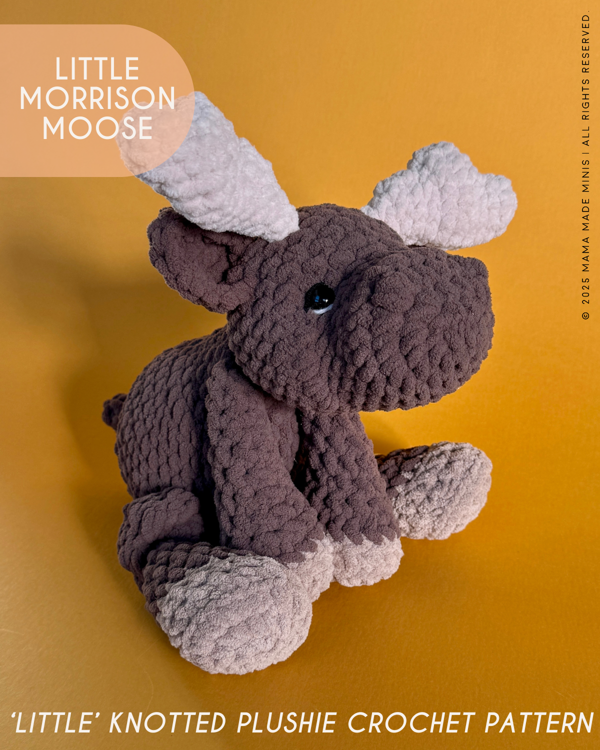 Morrison Moose 'Little' Knotted Stuffed Plushie — PATTERN (Low sew!)