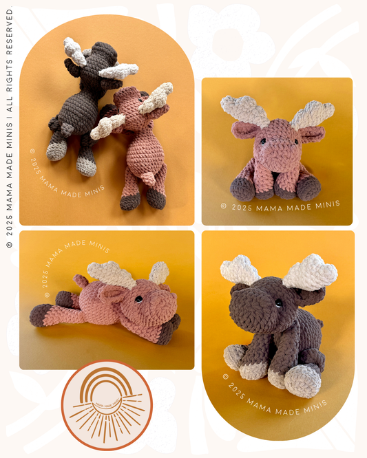 Morrison Moose 'Little' Knotted Stuffed Plushie — PATTERN (Low sew!)