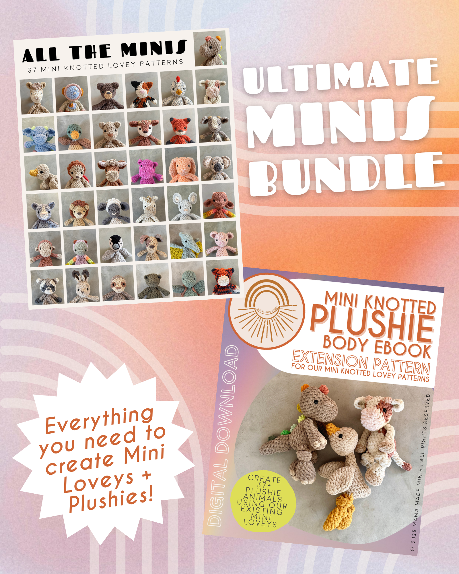 ULTIMATE MINIS Knotted Lovey Patterns MEGA BUNDLE — 37 Patterns +