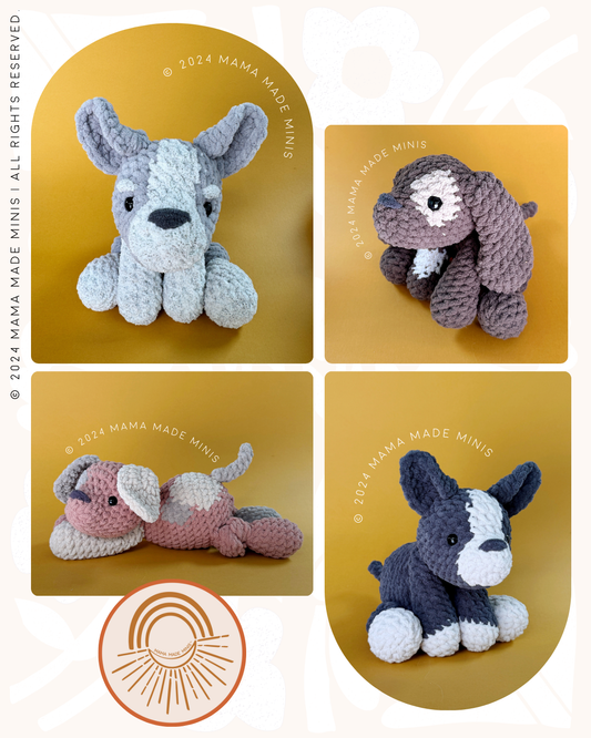 Peak Puppy 'Little' Knotted Stuffed Plushie — PATTERN (No sew!)