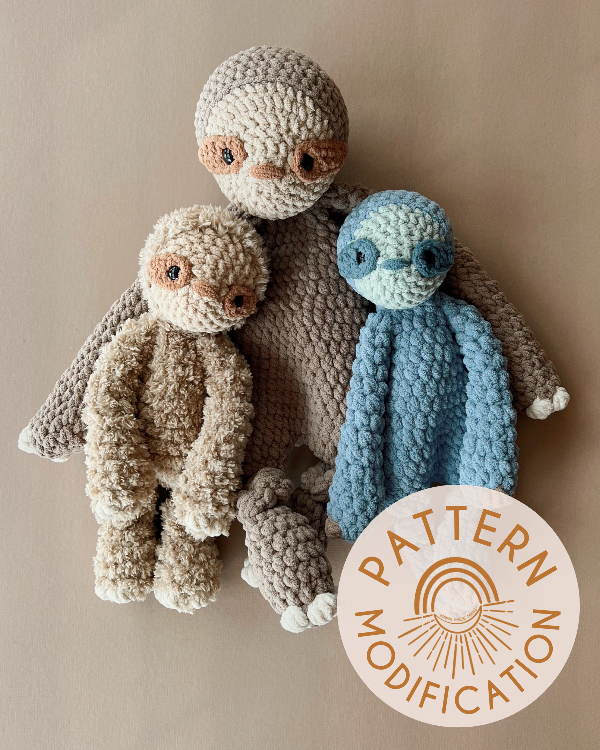 Sunny Sloth Knotted Lovey — PATTERN MODIFICATION