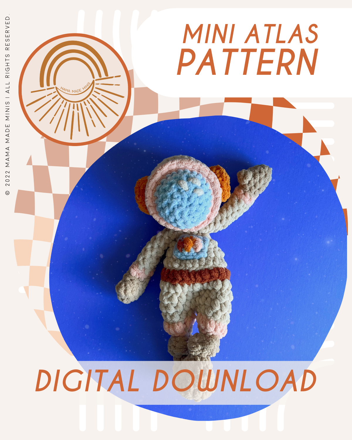 MINI Atlas Astronaut Knotted Lovey — PATTERN