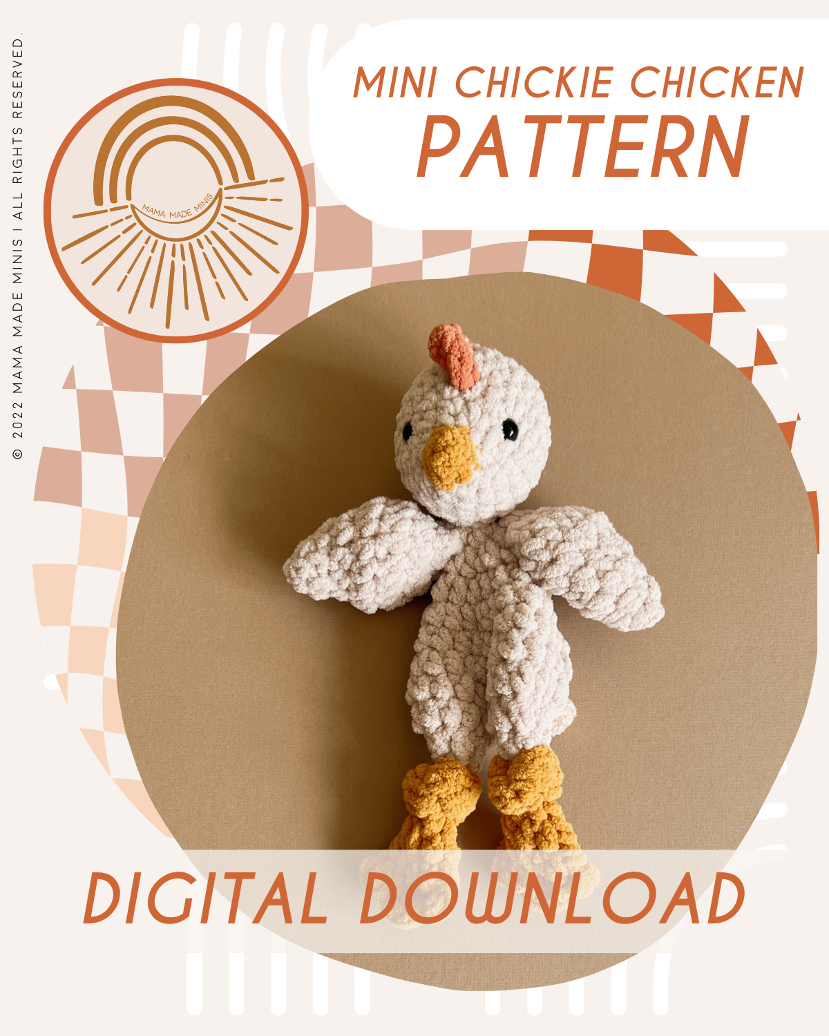 Big Little Chickie Knotted Lovey Crochet Chicken PATTERN 