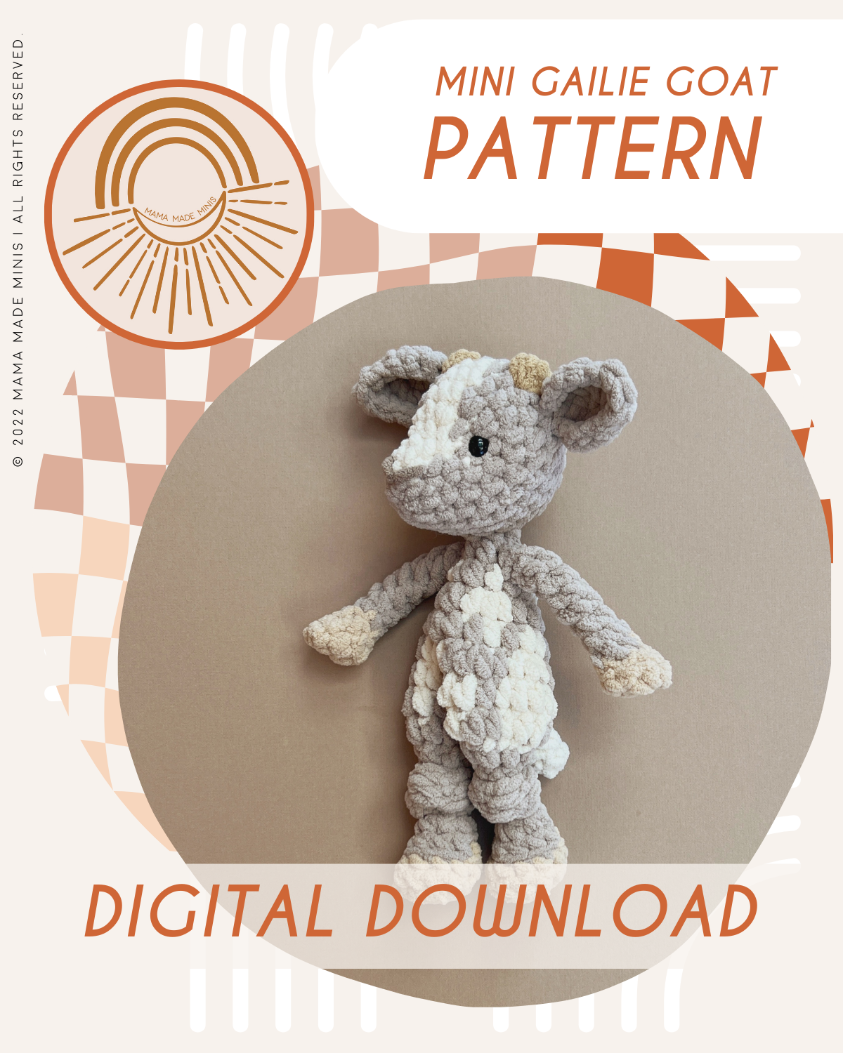 MINI Gailie Goat Knotted Lovey — PATTERN – Mama Made Minis MINI Gailie Goat Knotted Lovey — PATTERN – Mama Made Minis