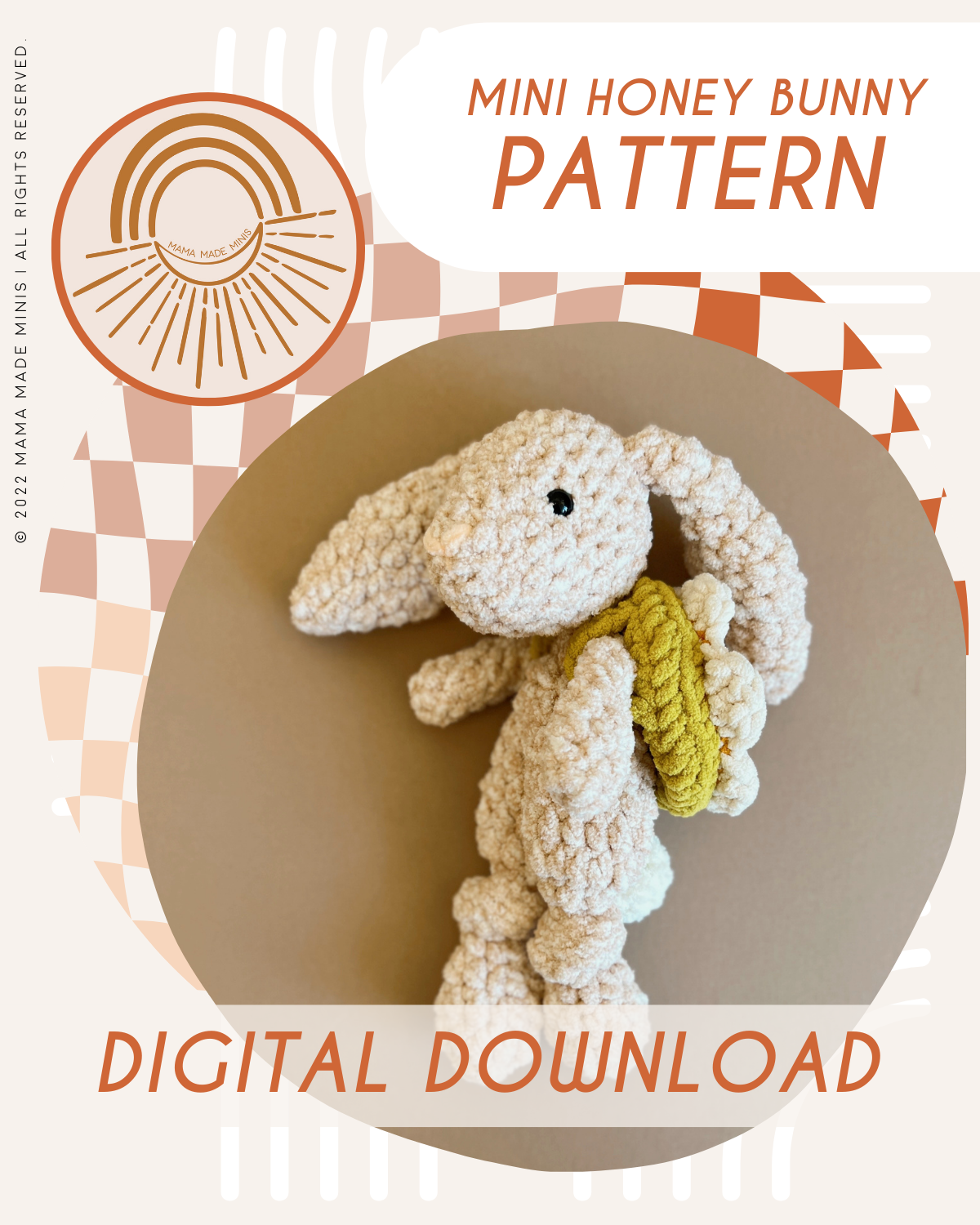 MINI Honey Bunny Knotted Lovey — PATTERN