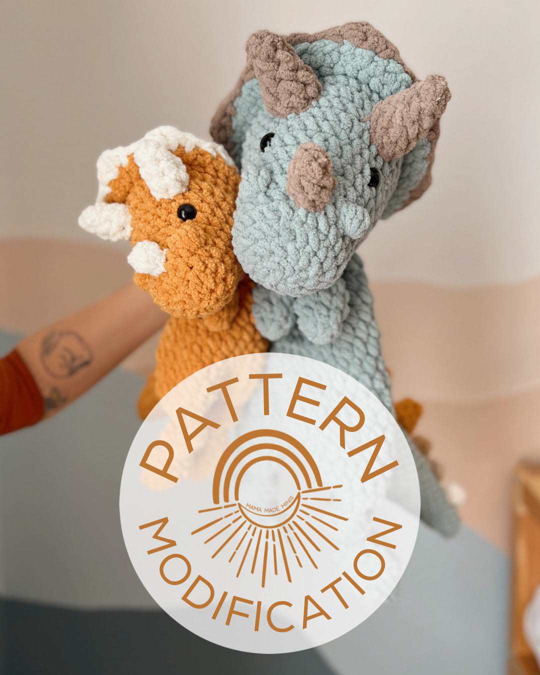 Triple Triceratops Knotted Lovey — PATTERN MODIFICATION (Please read l – Mama  Made Minis