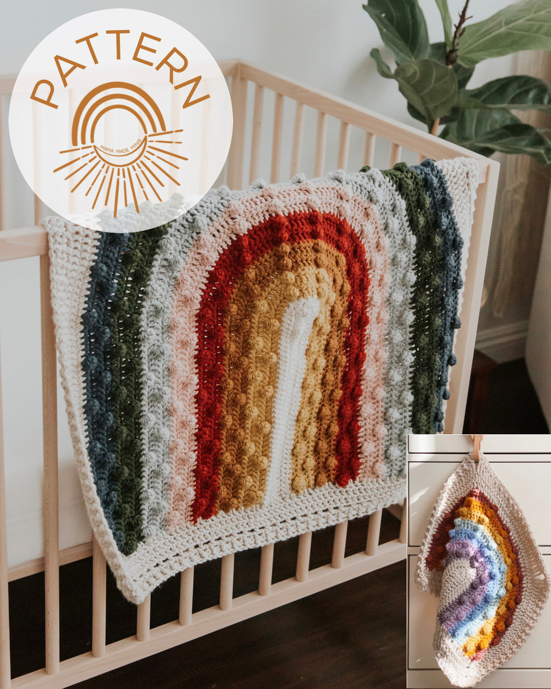 Juni Bobble Rainbow Blanket + Lovey — PATTERN