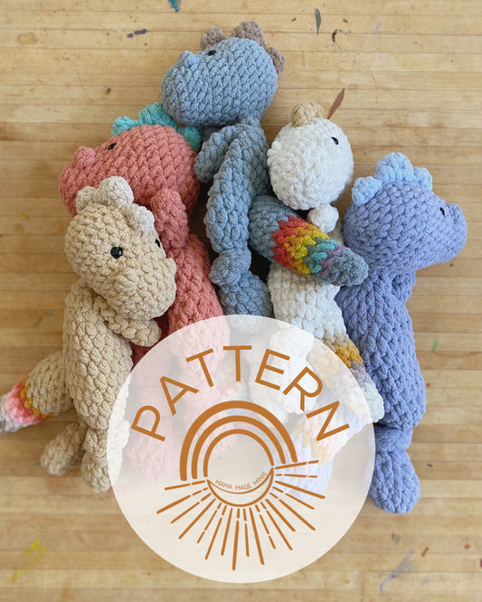 LITTLE Tinysaurus Knotted Lovey — PATTERN
