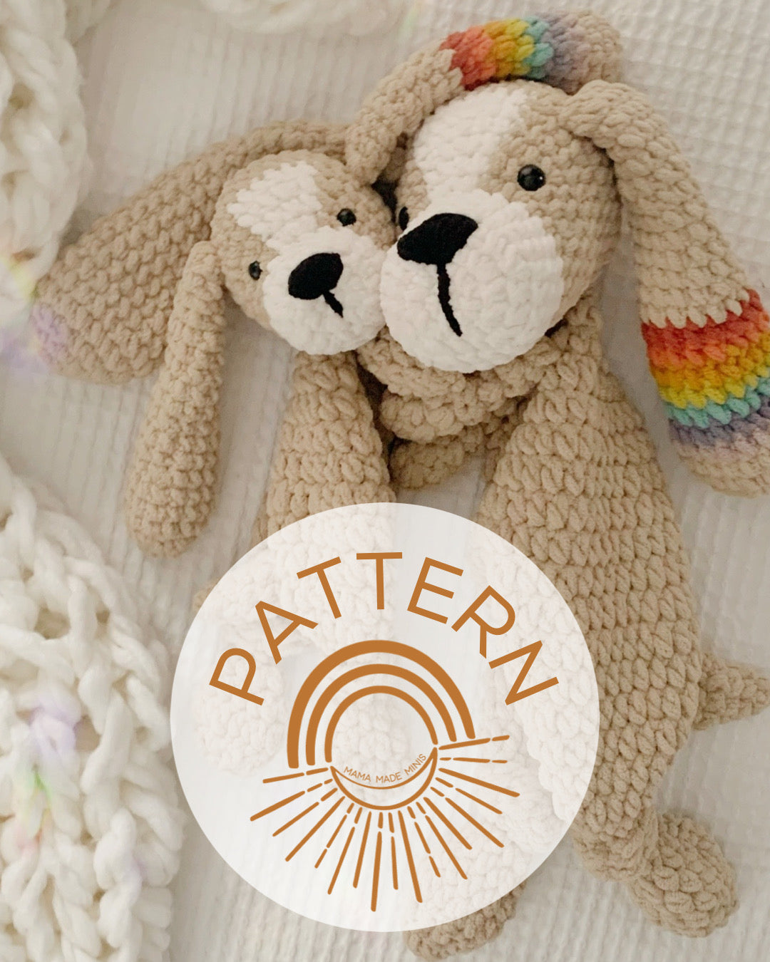 Hunley Hound + Teacup Pup Knotted Lovey — PATTERN