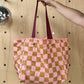 Checker Puffy Tote