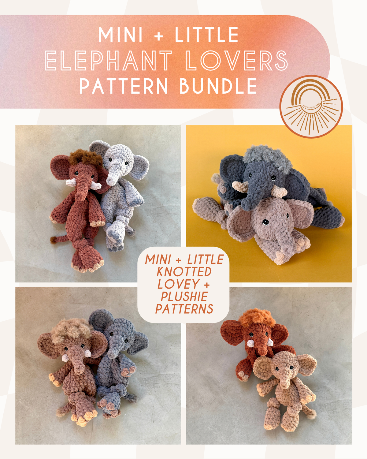 Elephant Pattern BUNDLE — 4 Patterns