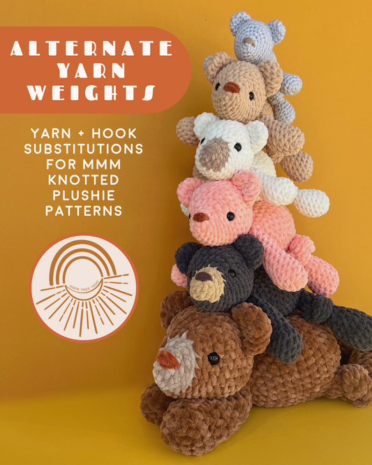 Alternate Yarn Weights for Knotted Plushie Patterns
