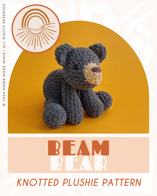 Beam Bear Knotted Stuffed Plushie — PATTERN (No sew!)