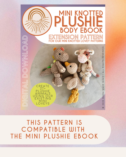 MINI Tot Triceratops Knotted LOVEY — PATTERN