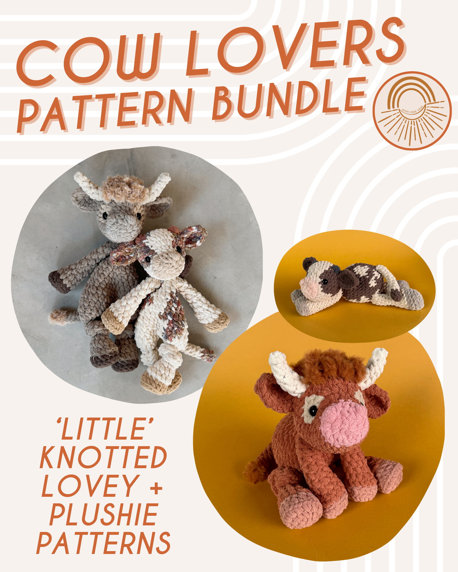 Cow Lovers Pattern BUNDLE — 2 Pattern Styles