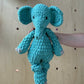 Little Ezra Elephant Knotted Lovey ⋒ Teal