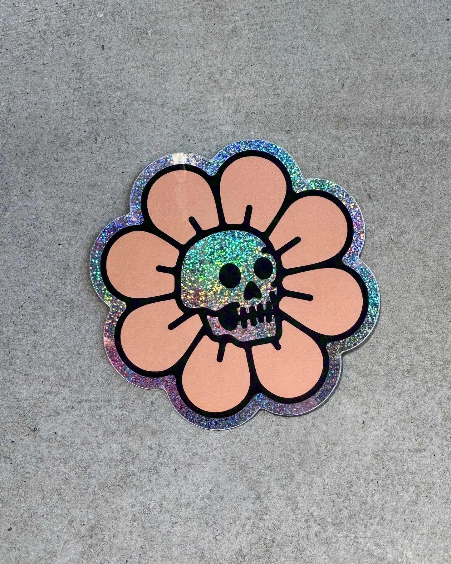 Skull Flower Sticker