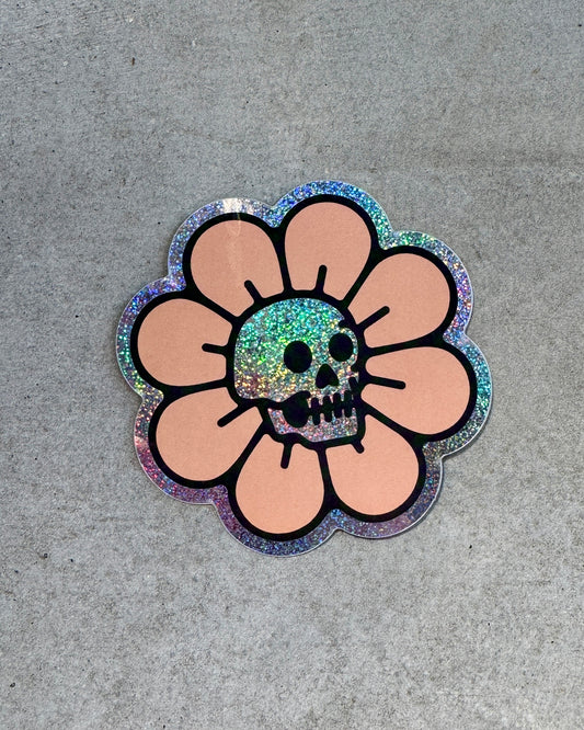 Skull Flower Sticker