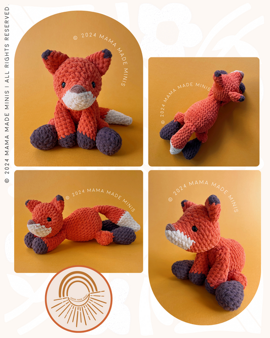 Finch Fox Knotted Stuffed Plushie — PATTERN (No sew!)