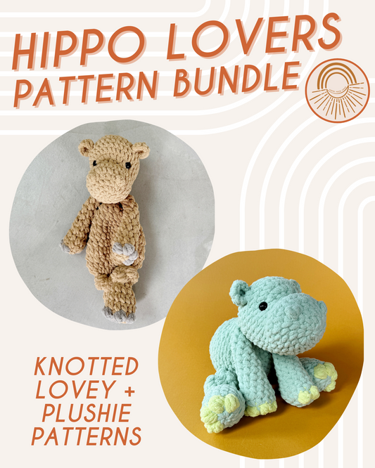 Hippo Lovers Pattern BUNDLE — 2 Pattern Styles