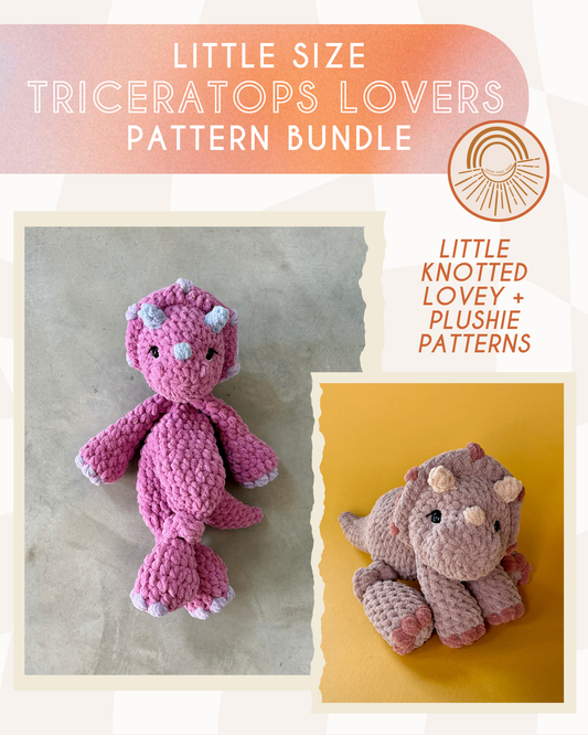 Triceratops Lovers LITTLE Pattern BUNDLE — 2 Pattern Styles