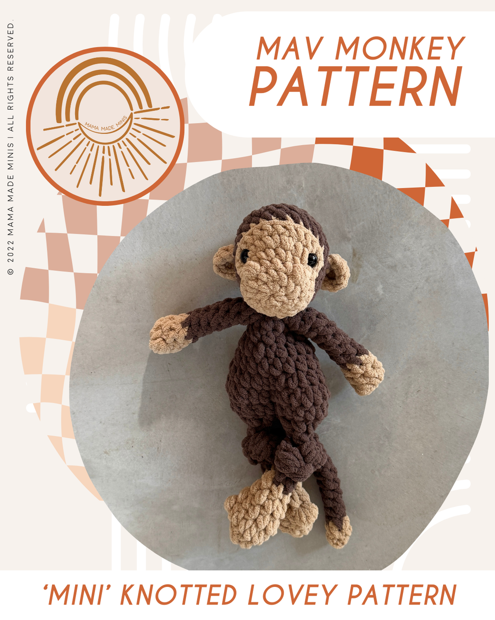 MINI Mav Monkey Knotted Lovey — PATTERN – Mama Made Minis