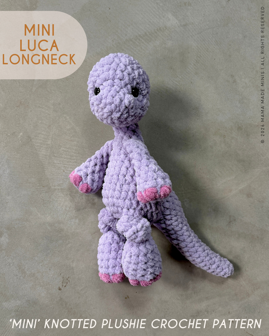 MINI Luca Longneck Dino Knotted PLUSHIE — PATTERN
