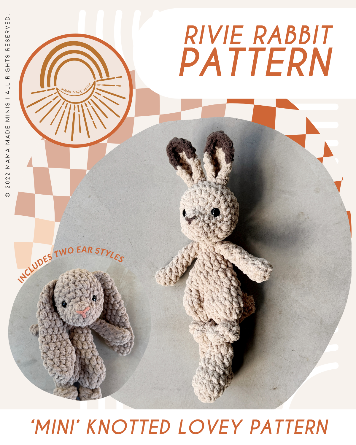 MINI Rivie Rabbit Knotted Lovey — PATTERN – Mama Made Minis