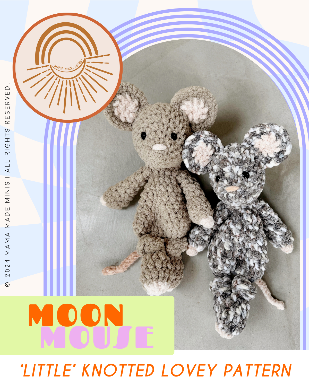 LITTLE Moon Mouse Knotted Lovey — PATTERN – Mama Made Minis
