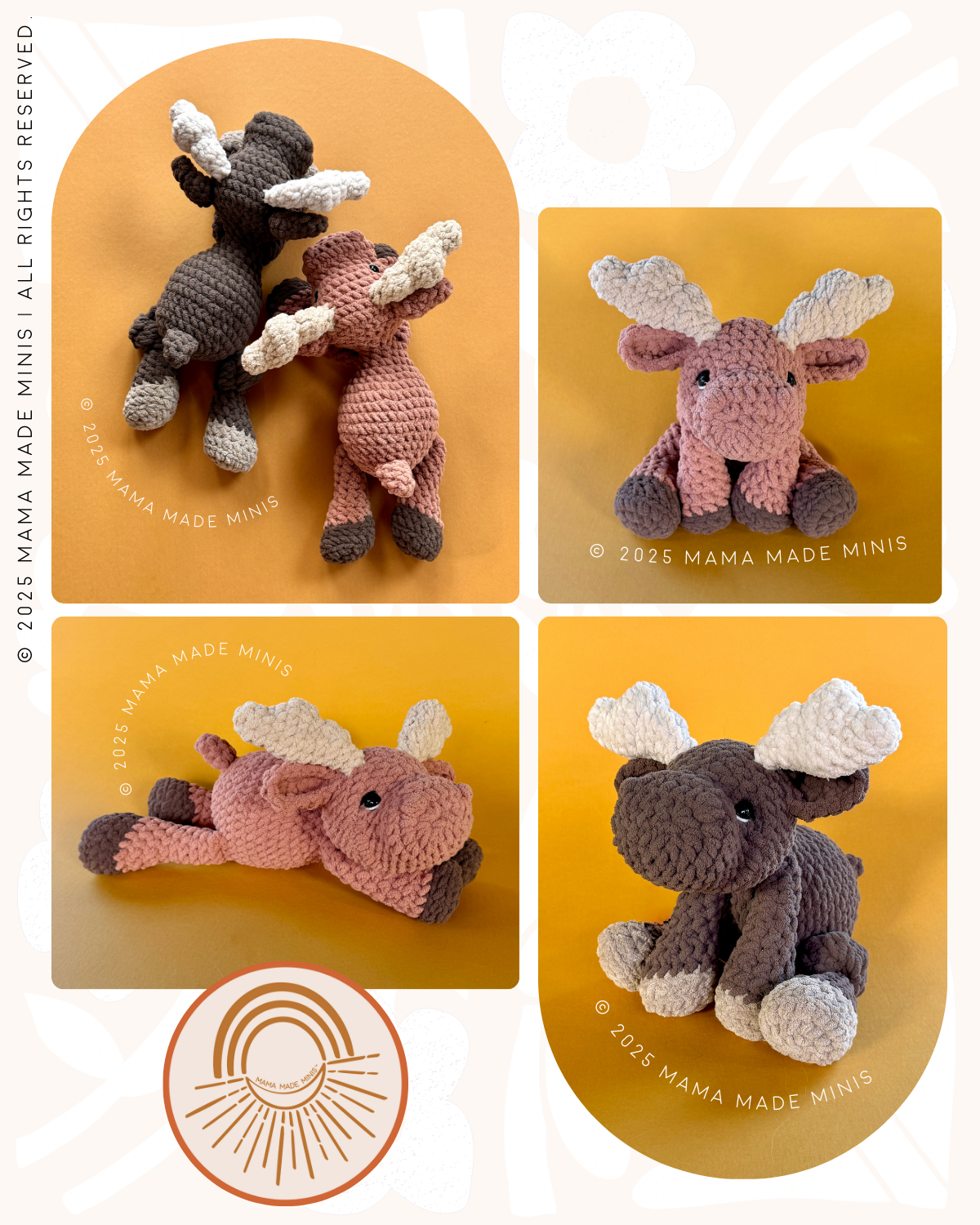 Morrison Moose 'Little' Knotted Stuffed Plushie — PATTERN (Low sew!)