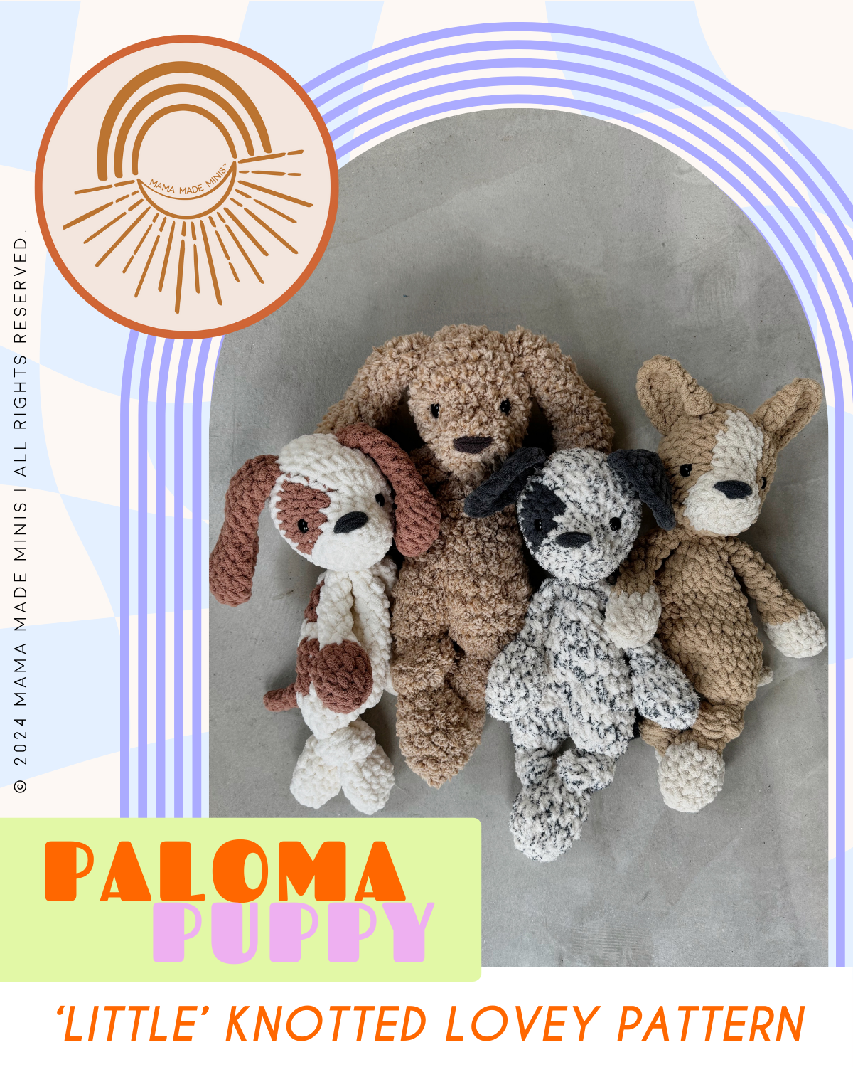 LITTLE Paloma Puppy Knotted Lovey — PATTERN