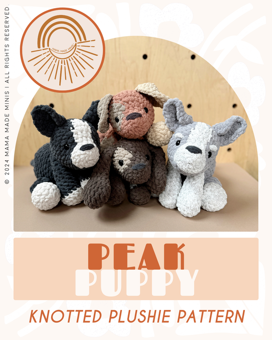 Peak Puppy Knotted Stuffed Plushie — PATTERN (No sew!)