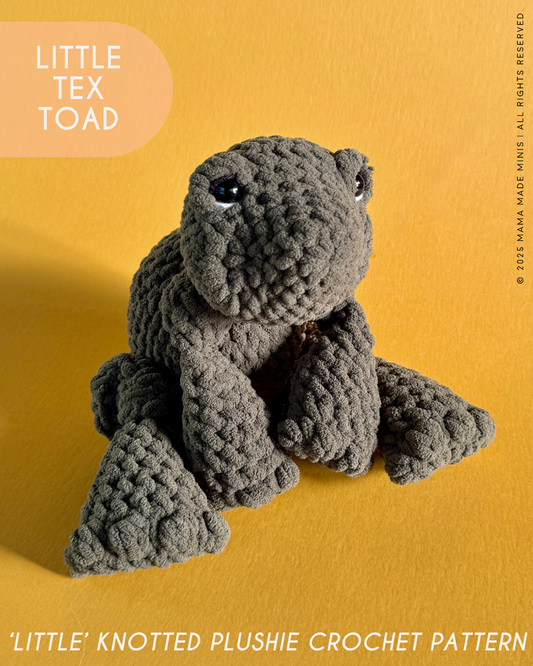 Tex Toad 'Little' Knotted Stuffed Plushie — PATTERN (No sew!)