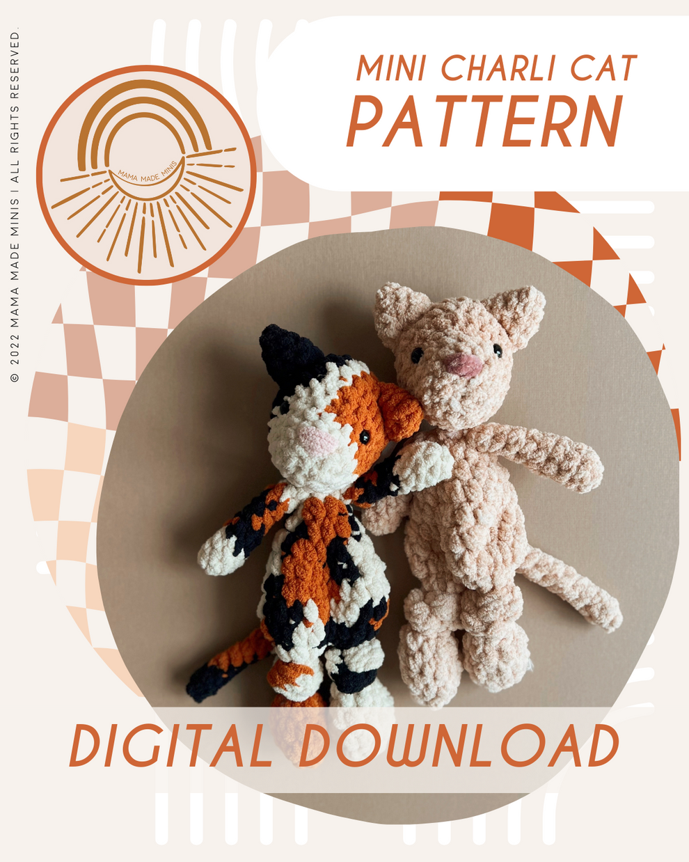 MINI Charli Cat Knotted Lovey — PATTERN – Mama Made Minis