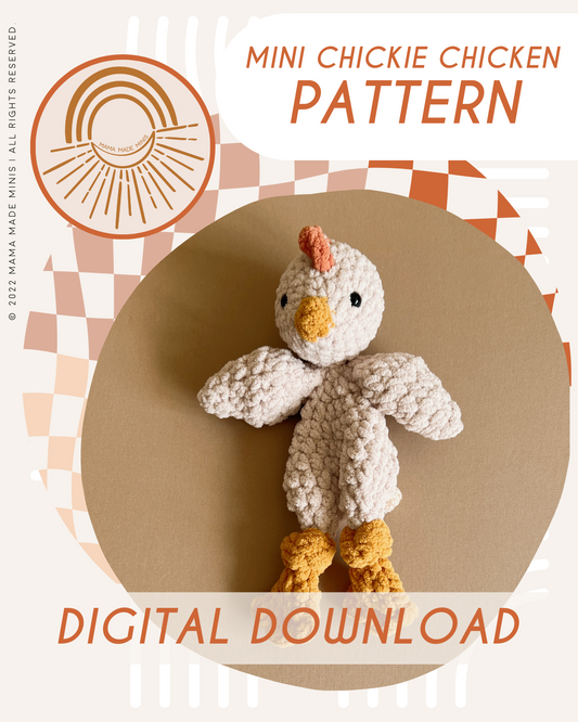 MINI Chickie Chicken Knotted Lovey — PATTERN
