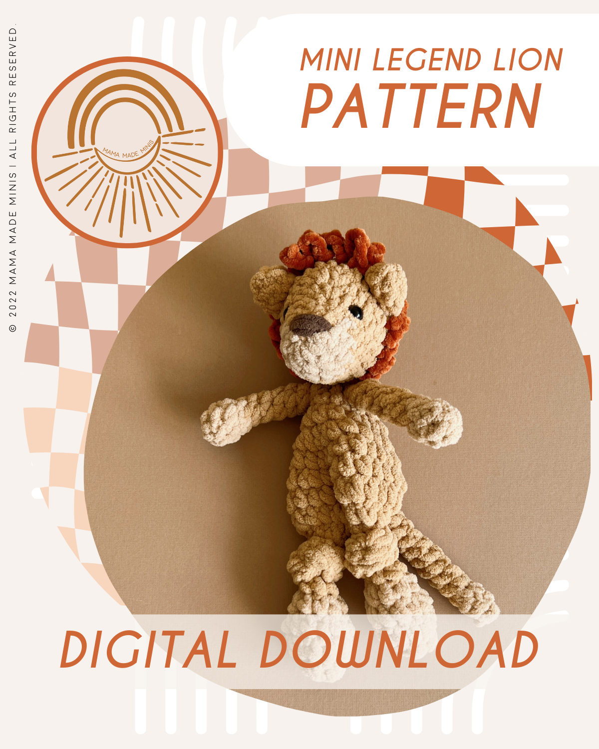 MINI Legend Lion Knotted Lovey — PATTERN – Mama Made Minis