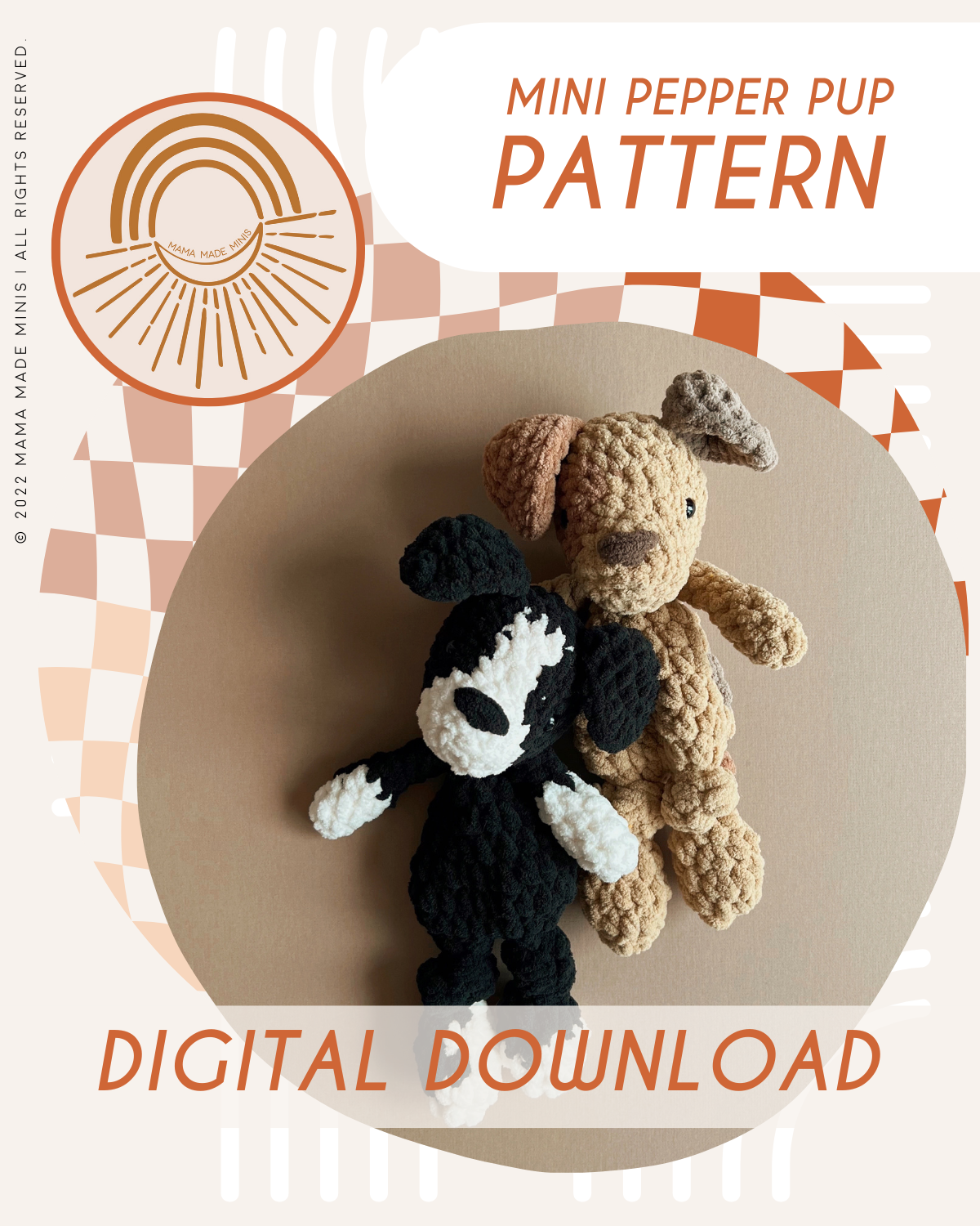 MINI Pepper Pup Knotted Lovey — PATTERN – Mama Made Minis