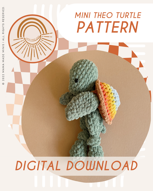 MINI Theo Turtle Knotted Lovey — PATTERN