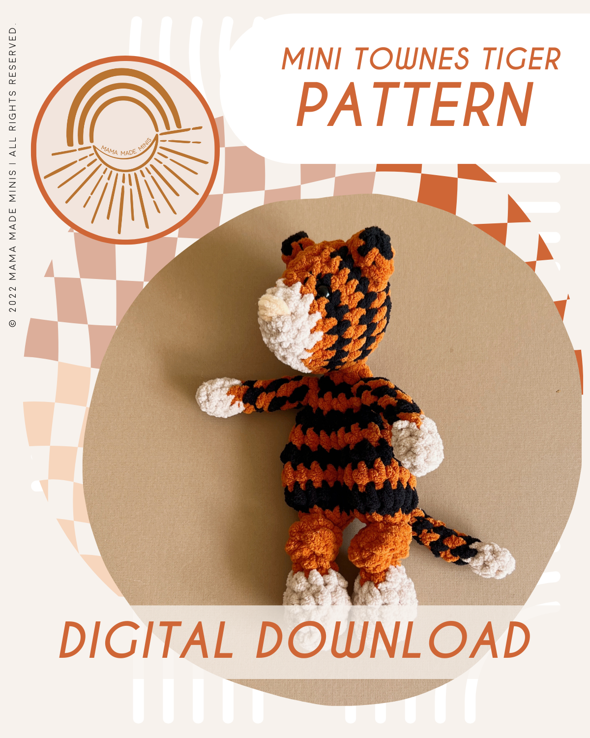 MINI Townes Tiger Knotted Lovey — PATTERN