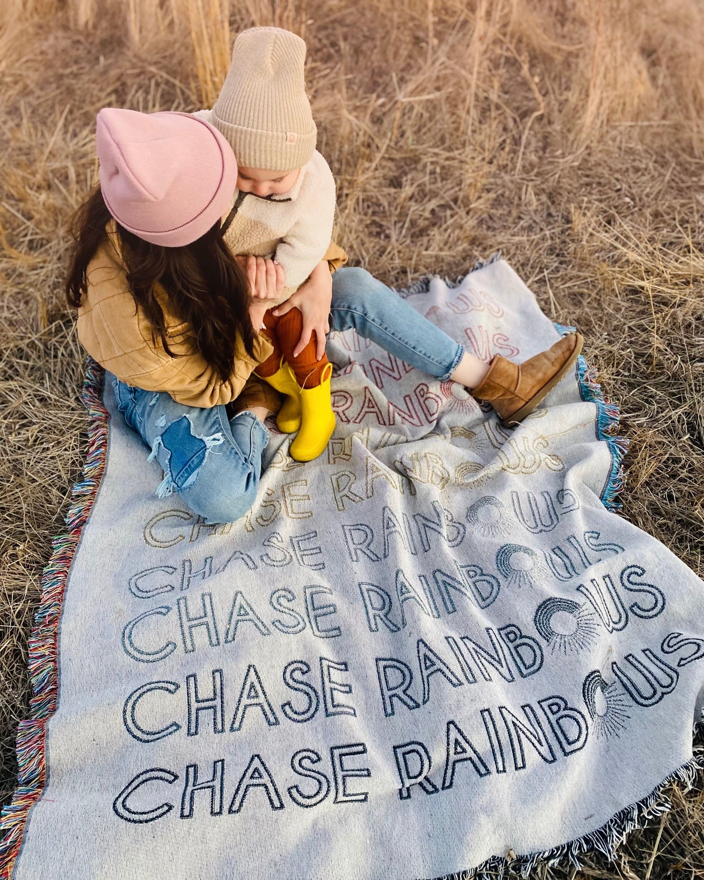‘Chase Rainbows’ Throw Blanket